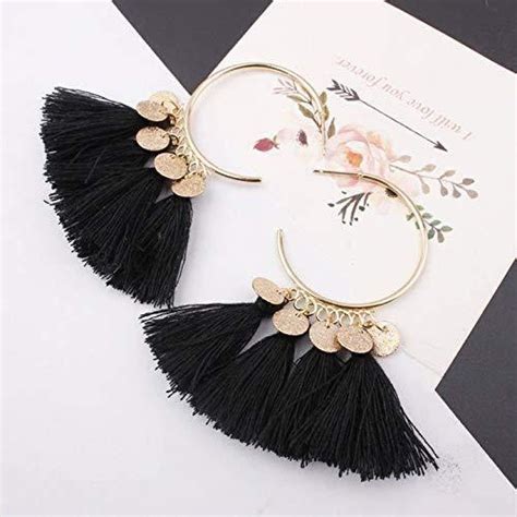 Buy Black Ethnic Sequins Drop Earrings Online-Earrings-WoodenTwist