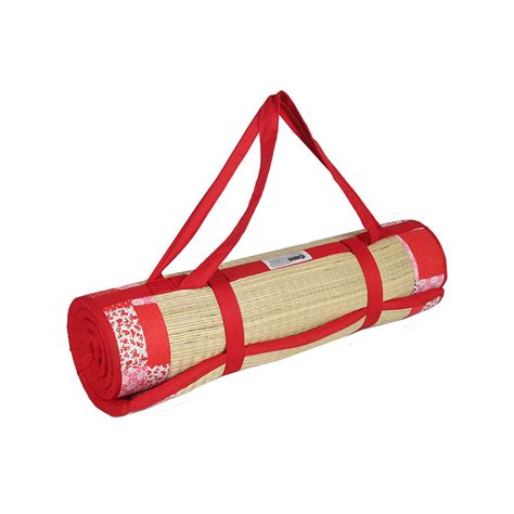 Buy Kala Darshan Crafts Bazaar Printed Chatai (Red Cotton, Bamboo Korai ...