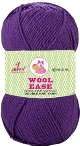 JEFFY Wool Ease 100% Acrylic Best Used (Purple Shade no-18, 200 Gram ...