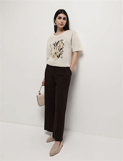 Buy Cotton Modal Tropical Print T-Shirt at Marks & Spencer