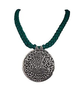 Shyle 925 Sterling Silver Anvaya Intricate Ganesha Chitai Necklace ...