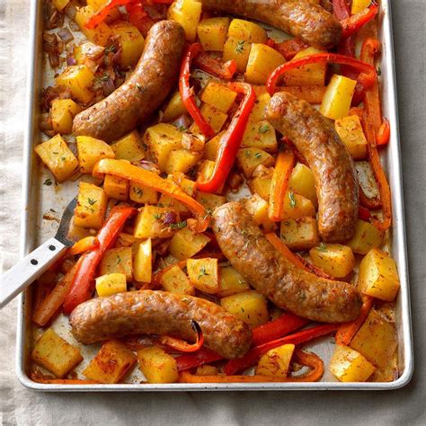 Potato and Pepper Sausage Bake Recipe | Taste of Home