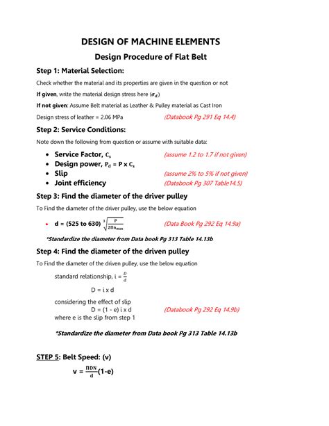 DME 2 Design of Belt Drive - DESIGN OF MACHINE ELEMENTS Design ...
