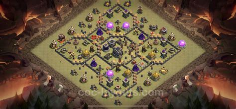 Best Anti 2 Stars War Base TH9 with Link, Anti Everything - Town Hall ...