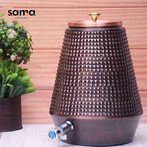 Pure Copper Water Dispenser Conical Antique Bubble Designed Capacity
