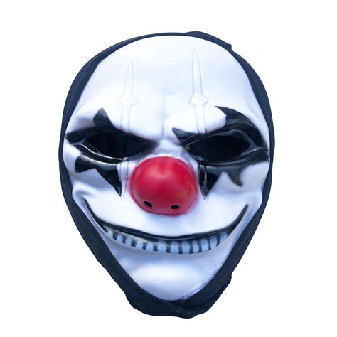 Scary Clown Halloween Mask With Black Head Cover #2 – Simply Party Supplies
