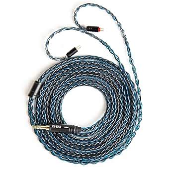 keephifi KBEAR ST12 Plus 2Meters Blue Black IEM Cable 3.5MM 2PIN Type ...