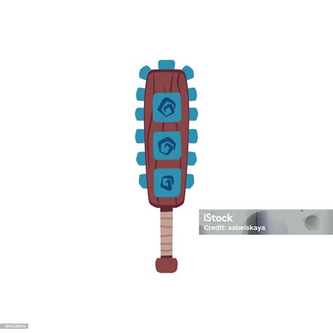 Macuahuitl Ancient Maya Civilization Weapon Flat Style Vector ...