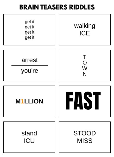 Brain Teasers With Answers Printable