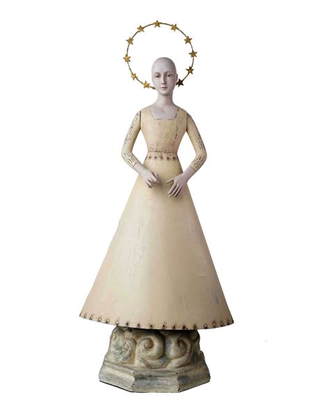 Vintage Wooden Angel Statue with Halo and Pedestal Base – MoonRiverDesign