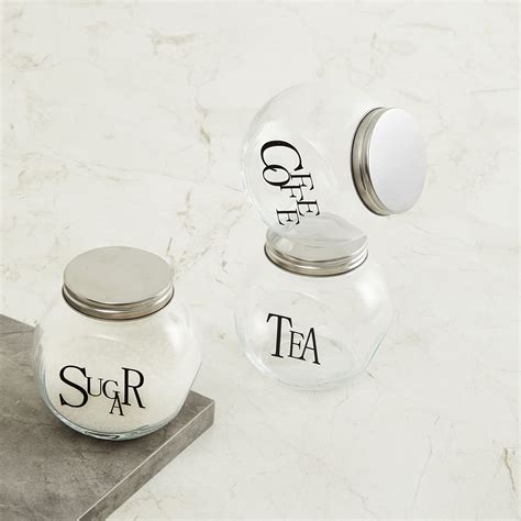 Buy Home Centre Palestine Hexa Printed Glass Jar- Set of 3-450 ml ...