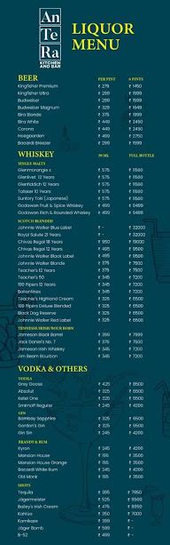 AnTeRa Kitchen and Bar - Gachibowli, Hyderabad - Menu, Prices & Reviews ...