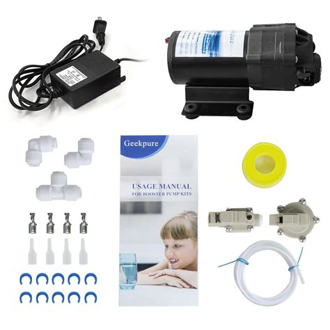 Geekpure Reverse Osmosis Booster Pump Kit with Transformer + High and ...