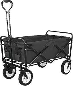 Mishrit Foldable Utility Wagon Cart Trolley Utility Grocery Wagon for ...