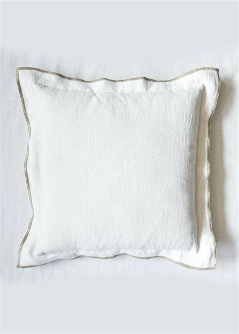 Get Fringed Beige Trim Detail Solid Linen Cushion Cover at ₹ 900 | LBB Shop