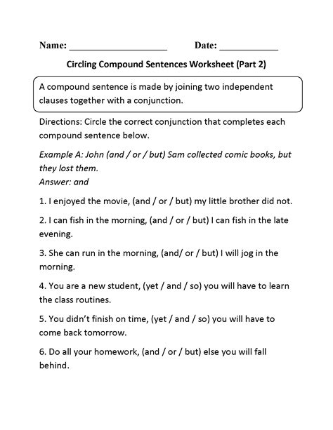 Sentences worksheets compound sentences worksheets – Artofit