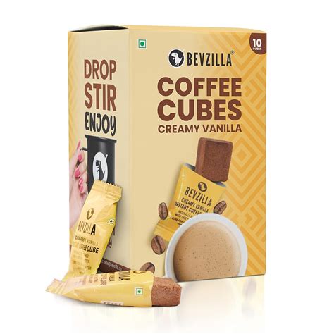 Bevzilla 10 Creamy Vanilla Flavor Instant Coffee Cubes | Made with Date ...