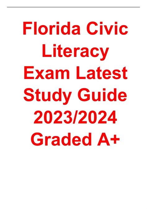FLORIDA CIVIC LITERACY EXAM COMPLETE SOLUTION PACKAGE LATEST UPDATE ...