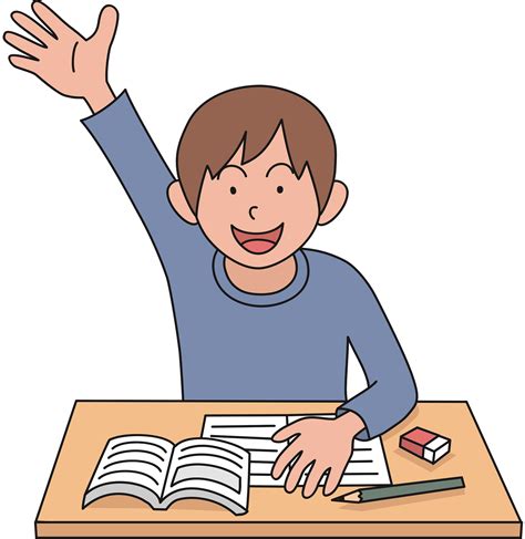 Boy Raising Hand Clip Art - Boy Raising Hand Vector Image #3864111