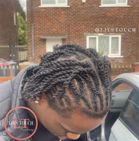 Mens Fulani twists Mens Fulani braids half cornrows half twists ...