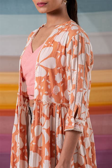 Faggoted gadh block printed shrug. – bidishaadhikaryy