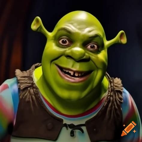 Funny image of Steve Harvey being chased by Shrek on Craiyon