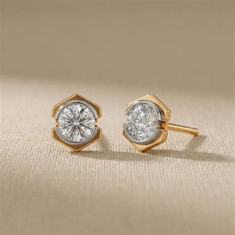 Minimal Spark 9KT Gold Laboratory Grown Diamond Earrings – PALMONAS