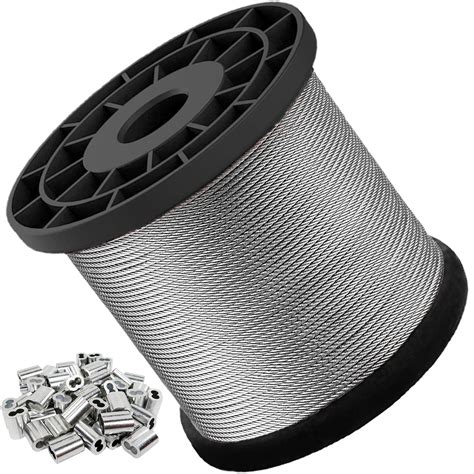 Monkemon 1/16 Wire Rope 304 Stainless Steel Wire Cable,with 150 Pcs ...