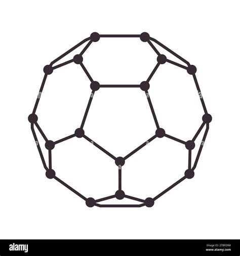 buckyball formula molecule atom hexagonal ball shape concept research chemistry science Stock ...