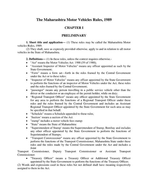 The Maharashtra Motor Vehicles Rules 1989 - (2) They shall, save as ...