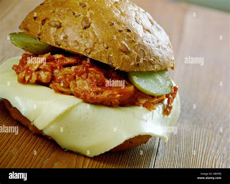 Tavern sandwich - sandwich originally consisting of unseasoned ground beef on a bun, mixed with ...