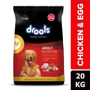 Drools Drools Chicken and Egg Adult Dog Dry Food, 20Kg Chicken, Egg 20 ...