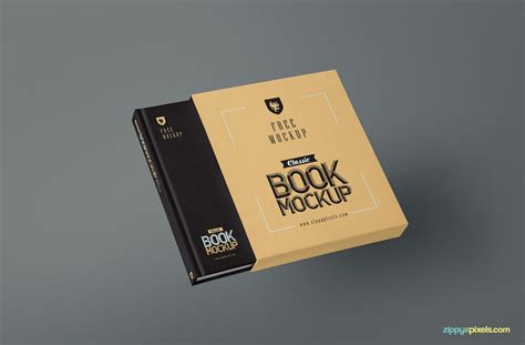 Mockup Featuring Floating Bookcase Having Hardcover Book Inside Free ...