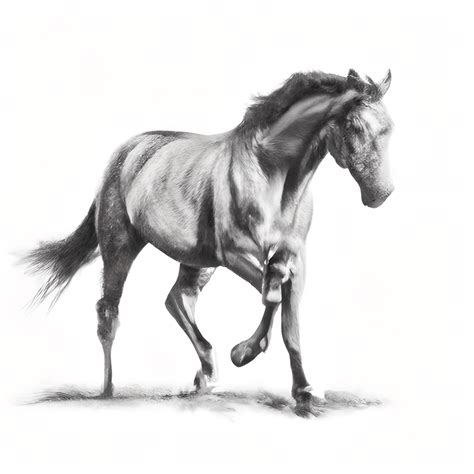 Realistic Horse Full Body Pencil Drawing · Creative Fabrica