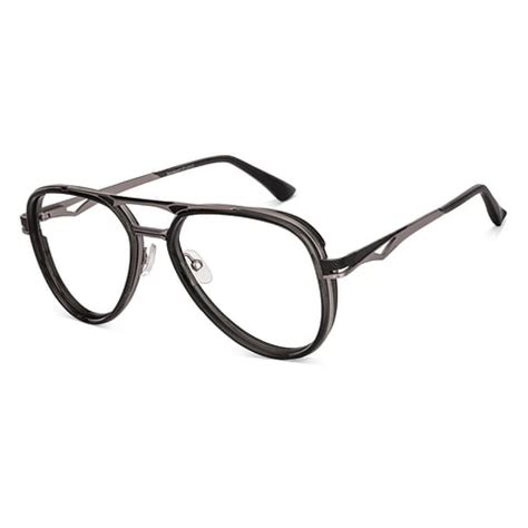 Mid Gunmetal Full Rim Aviator Lenskart Studio LK E18185 Eyeglasses