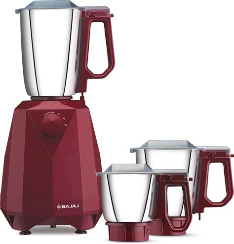 Buy Bajaj GX-3701 750W Mixer Grinder with Nutri-Pro Feature, 3 Jars ...