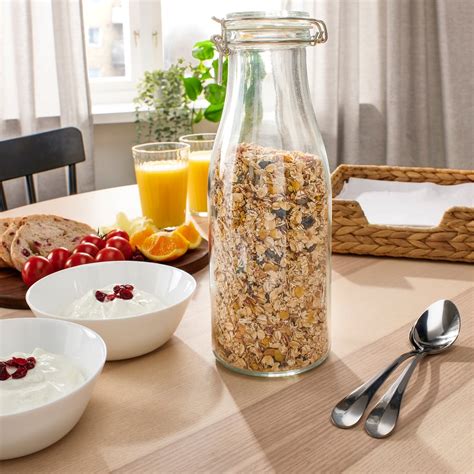KORKEN bottle shaped jar with lid, clear glass, 1.4 l (47 oz) - IKEA
