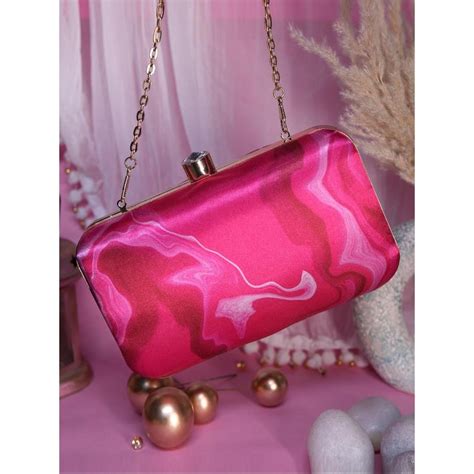 Buy SWISNI Pink Abstract Digital Printed Clutch Online
