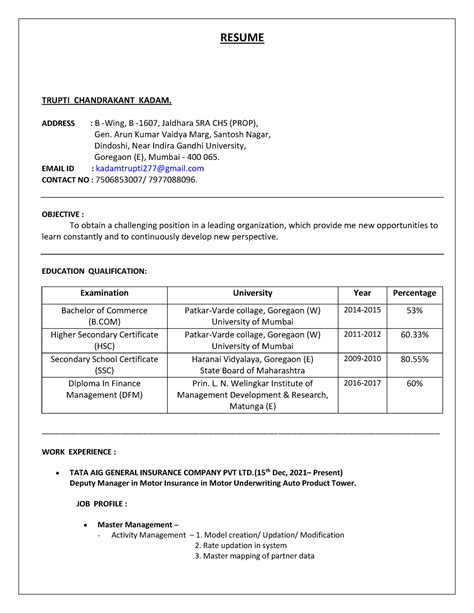 Trupti Kadam Internal Audit Randstad - RESUME TRUPTI CHANDRAKANT KADAM ...