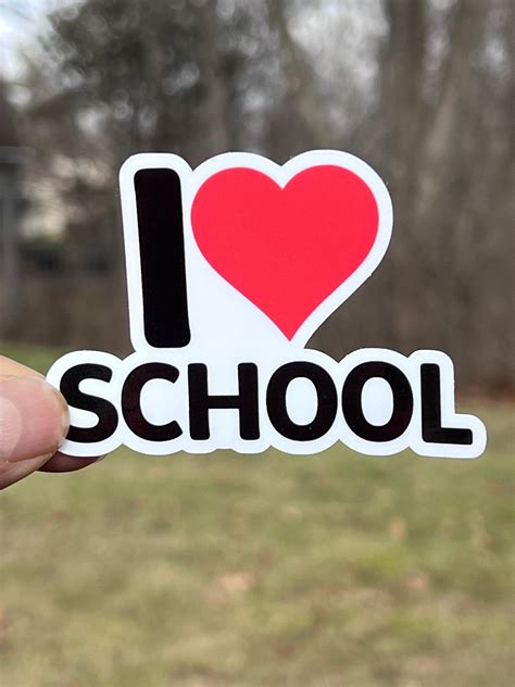 I Love School Sticker | I Heart School Vinyl Decal | Water Bottle ...