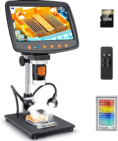 Digital Microscope with 7" LCD Screen,1500X Magnification Soldering Mi ...