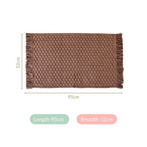 Waffle Weave Cotton Floor Mat Sandy Brown 37x20 Inch Online - Premium ...