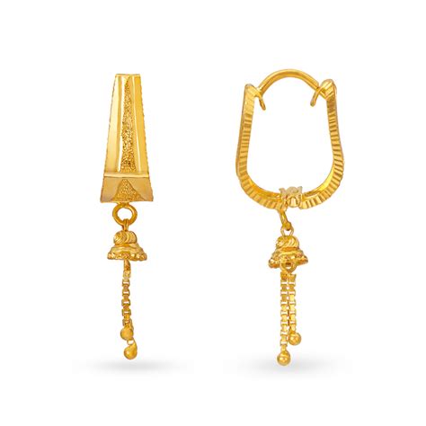 Lovely Geometric Gold Bali Drop Earrings