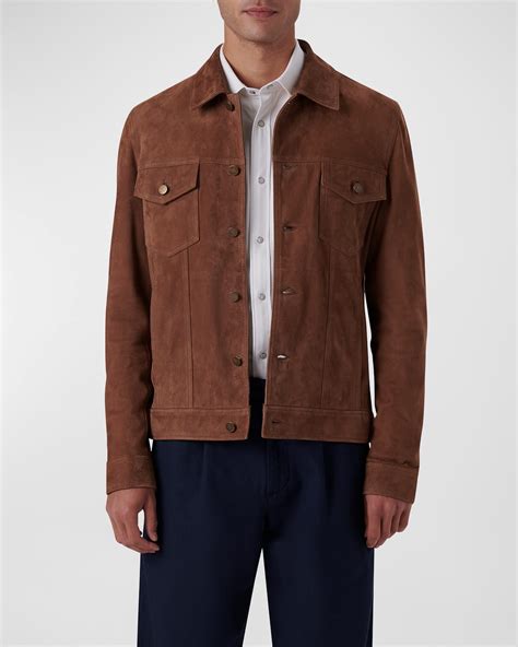Bugatchi Men's Suede Shirt Jacket | Neiman Marcus
