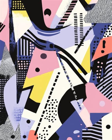 Abstract geometric pattern with colorful shapes and textures | Premium ...
