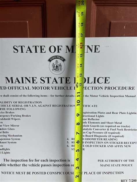 MOTOR VEHICLE Maine State Inspection Station Sign Procedure Gas Station ...