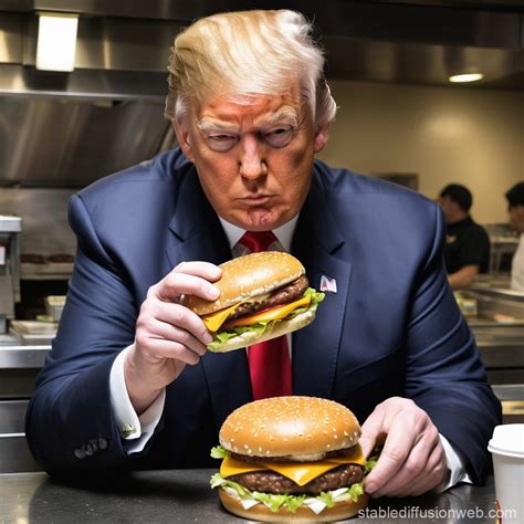 Donald Trump Flipping Burger at McDonald's | Stable Diffusion Online