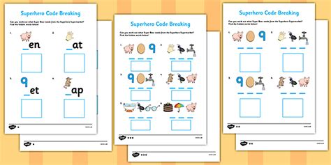 Superhero Code Breaking Worksheet / Worksheet