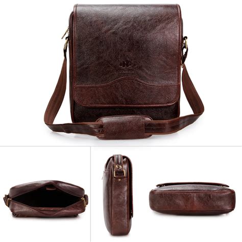 THE CLOWNFISH Synthetic Laptop Tablet Sling Bag Messenger Bag (Brown ...