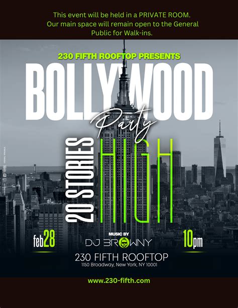 NYC BOLLYWOOD PARTY 20 STORIES HIGH @230 FIFTH ROOFTOP BAR - Rooftop ...